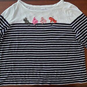 Talbots top 3x with beaded embroidery EUC